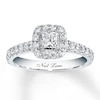 Thumbnail Image 0 of Previously Owned Neil Lane Engagement Ring 7/8 ct tw Princess & Round-cut Diamonds 14K White Gold - Size 4