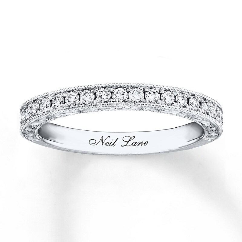 Previously Owned Neil Lane Bridal Wedding Band 1/3 ct tw Round-cut Diamonds 14K White Gold - Size 9.5