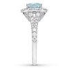 Thumbnail Image 2 of Previously Owned Neil Lane Aquamarine Engagement Ring 1-1/4 ct tw Round-cut Diamonds 14K White Gold - Size 4.75