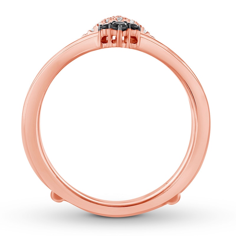 Main Image 2 of Previously Owned Black/White Diamond Enhancer Ring 1/5 ct tw Round-cut 14K Rose Gold - Size 11