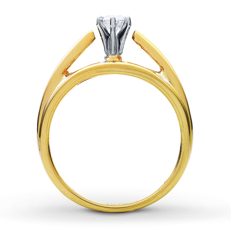 Previously Owned Diamond Engagement Ring 1 ct tw Marquise, Baguette & Round-cut 14K Yellow Gold