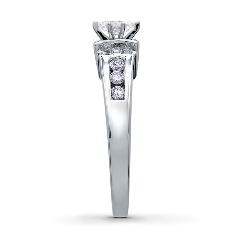 Main Image 3 of Previously Owned Diamond Engagement Ring 3/4 ct tw Marquise & Round-cut 14K White Gold - Size 3