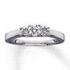 Thumbnail Image 1 of Previously Owned Three-Stone Engagement Ring 1/2 ct tw Round-cut Diamonds 14K White Gold - Size 10.25