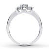 Previously Owned Three-Stone Engagement Ring 1/2 ct tw Round-cut Diamonds 14K White Gold