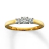Thumbnail Image 1 of Previously Owned Three-Stone Diamond Engagement Ring 1/4 ct tw Round-cut 14K Yellow Gold - Size 2