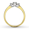 Thumbnail Image 2 of Previously Owned Three-Stone Diamond Engagement Ring 1/4 ct tw Round-cut 14K Yellow Gold - Size 2