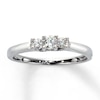 Thumbnail Image 0 of Previously Owned 3-Stone Diamond Engagement Ring 1/4 ct tw Round-cut 14K White Gold - Size 4