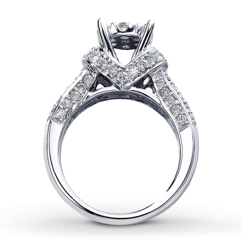 Main Image 2 of Previously Owned Diamond Engagement Ring 1-3/8 ct tw Round-cut 14K White Gold - Size 12.25