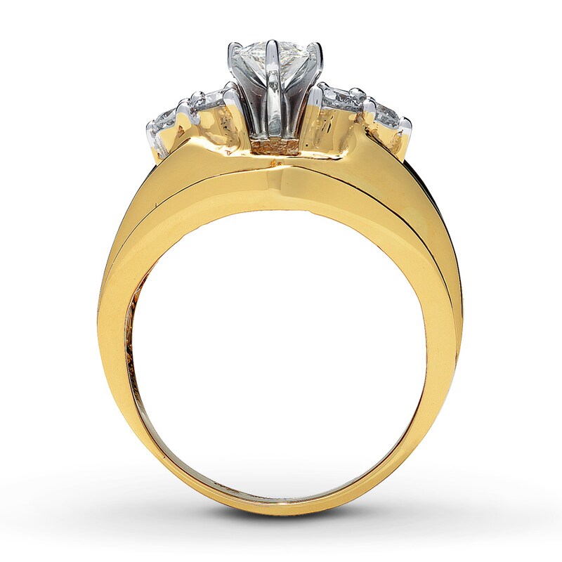 Previously Owned Diamond Engagement Ring 2 ct tw Marquise & Round-cut 14K Yellow Gold - Size 9.75