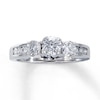 Previously Owned Three-Stone Diamond Engagement Ring 1 ct tw Round-cut 14K White Gold
