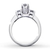 Previously Owned Three-Stone Diamond Engagement Ring 1 ct tw Round-cut 14K White Gold