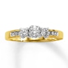 Previously Owned Three-Stone Diamond Engagement Ring 1/2 ct tw Round-cut 14K Yellow Gold