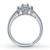 Thumbnail Image 2 of Previously Owned Three-Stone Diamond Ring 1/2 ct tw Princess-cut 14K White Gold - Size 4