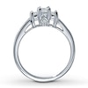 Thumbnail Image 2 of Previously Owned Three-Stone Diamond Ring 1/2 ct tw Princess-Cut 14K White Gold Size 4.5