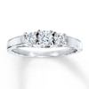 Thumbnail Image 1 of Previously Owned 3-Stone Diamond Engagement Ring 1/2 ct tw Round-cut 14K White Gold - Size 10.5