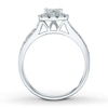Thumbnail Image 2 of Previously Owned Diamond Engagement Ring 1/2 ct tw Princess & Round-cut Diamonds 14K White Gold - Size 9.75