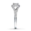 Thumbnail Image 3 of Previously Owned Diamond Engagement Ring 1/2 ct tw Princess & Round-cut Diamonds 14K White Gold - Size 9.75