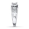 Thumbnail Image 3 of Previously Owned Diamond Engagement Ring 1 ct tw Princess, Baguette & Round-cut 14K White Gold - Size 3.75