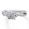 Thumbnail Image 1 of Previously Owned Diamond Engagement Ring 1/2 ct tw Round-cut 10K White Gold - Size 4
