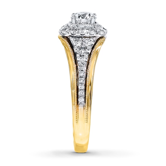 Thumbnail Image 3 of Previously Owned Diamond Engagement Ring 1 ct tw Round-cut 14K Two-Tone Gold Size 4