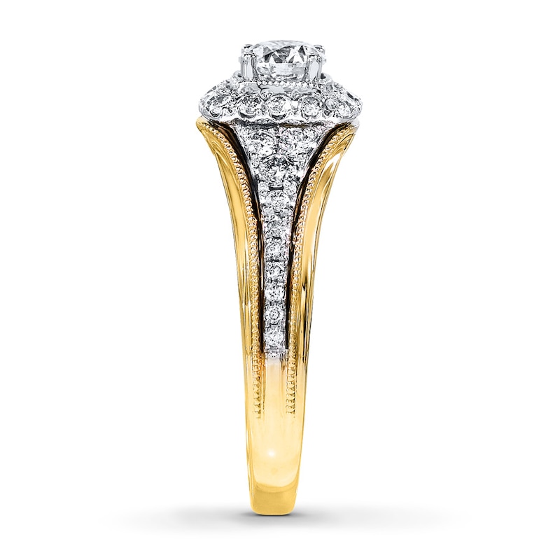 Main Image 3 of Previously Owned Diamond Engagement Ring 1 ct tw Round-cut 14K Two-Tone Gold - Size 4