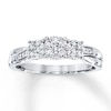Previously Owned 3-Stone Diamond Engagement Ring 1/3 ct tw Round-cut 10K White Gold
