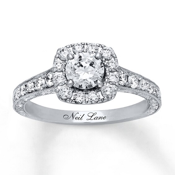 Previously Owned Neil Lane Engagement Ring 1-1/6 ct tw Round-cut Diamonds 14K White Gold Size