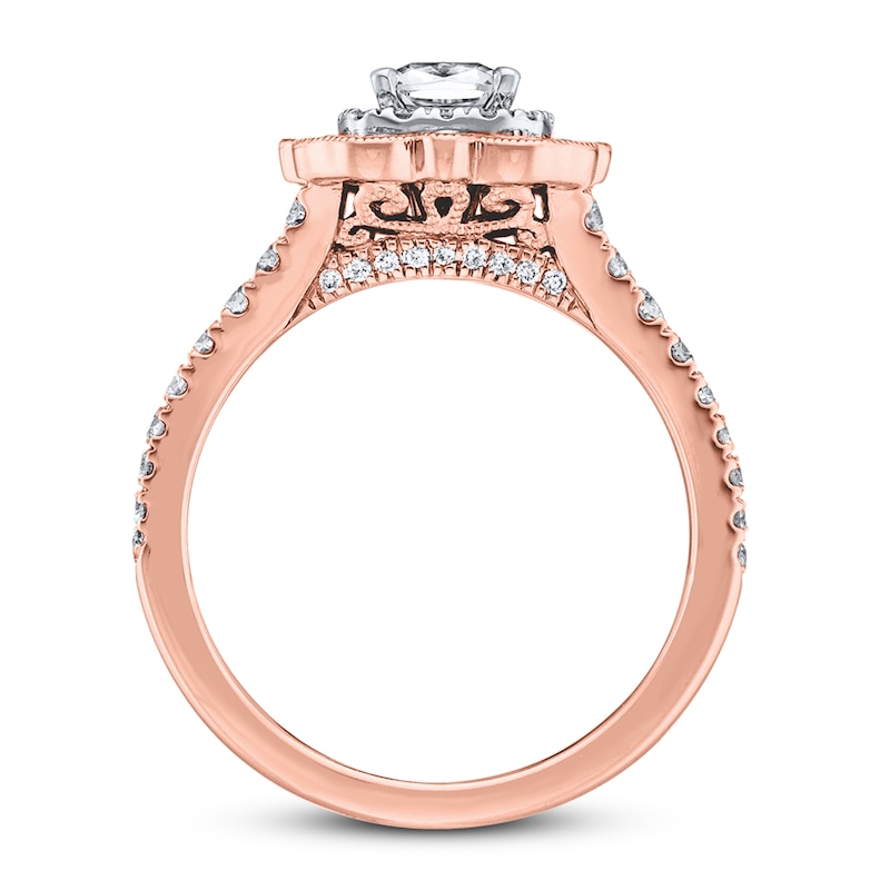Main Image 2 of Previously Owned Neil Lane Diamond Engagement Ring 1-1/8 ct tw Cushion & Round-cut 14K Two-Tone Gold