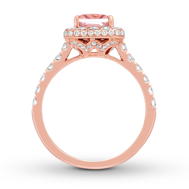 Previously Owned Neil Lane Morganite Engagement Ring 1 ct tw Round-cut Diamonds 14K Gold