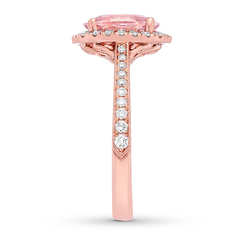 Previously Owned Neil Lane Morganite Engagement Ring 3/4 ct tw Round-cut Diamonds 14K Gold