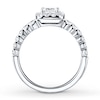 Thumbnail Image 2 of Previously Owned Diamond Engagement Ring 7/8 ct tw Princess & Round-cut 14K White Gold