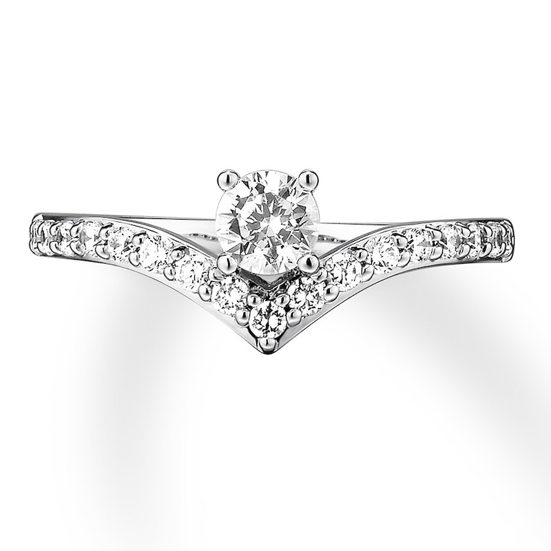 Main Image 4 of Previously Owned Diamond Engagement Ring 5/8 ct tw Round-cut 14K White Gold