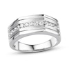 Thumbnail Image 1 of Previously Owned Men's Diamond Wedding Band 1/2 ct tw Round-cut 10K White Gold