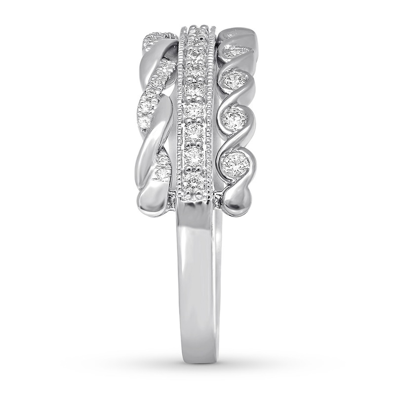 Main Image 3 of Previously Owned Diamond Convertibilities Ring 1/2 ct tw 10K White Gold - Size 7