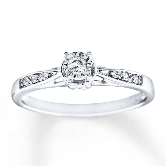 Previously Owned Diamond Ring 1/10 ct tw Round-cut Sterling Silver