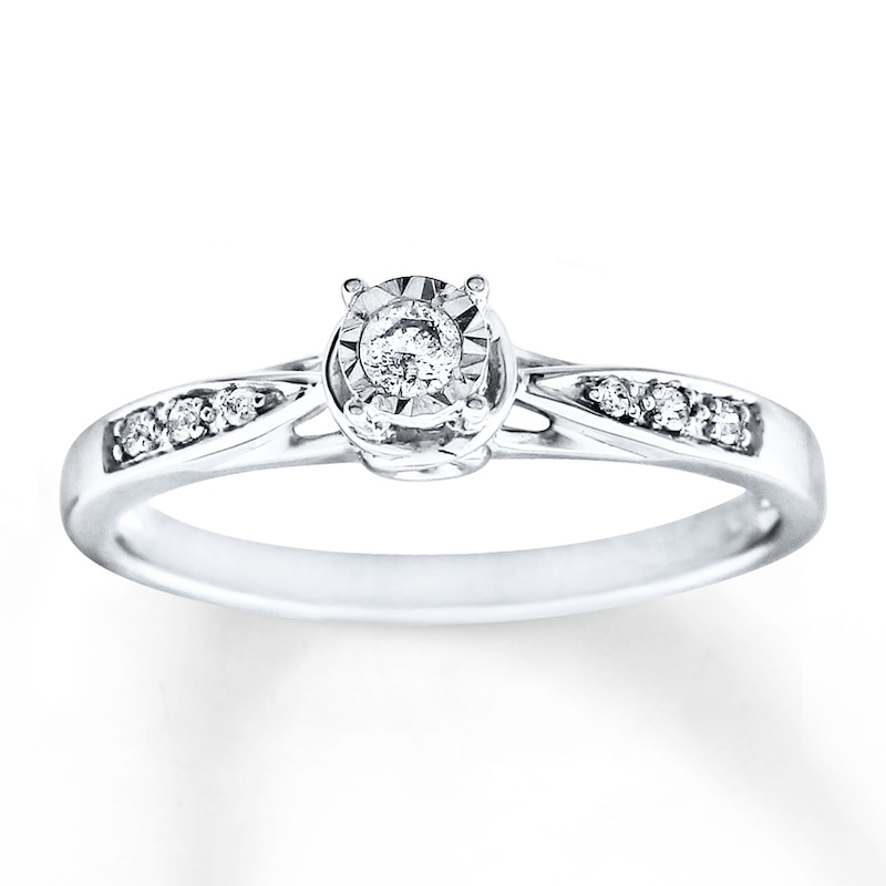 Main Image 1 of Previously Owned Diamond Ring 1/10 ct tw Round-cut Sterling Silver