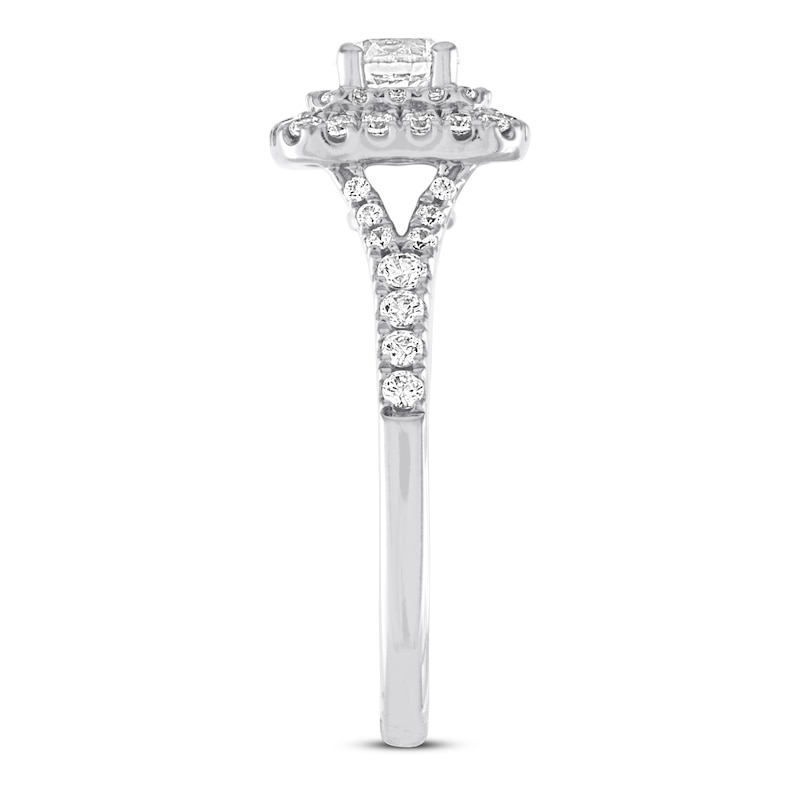 Main Image 2 of Previously Owned Diamond Engagement Ring 7/8 ct tw Round-cut 14K White Gold