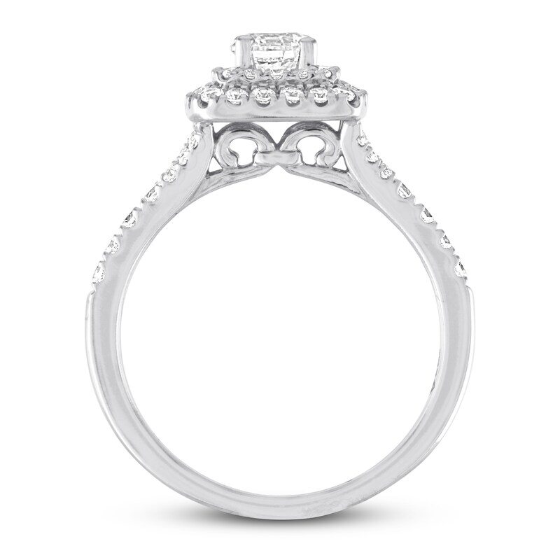 Main Image 3 of Previously Owned Diamond Engagement Ring 7/8 ct tw Round-cut 14K White Gold
