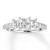 Previously Owned Diamond Engagement Ring 1-1/8 ct tw Princess & Round-cut 14K White Gold