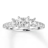 Thumbnail Image 1 of Previously Owned Diamond Engagement Ring 1-1/8 ct tw Princess & Round-cut 14K White Gold
