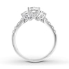 Thumbnail Image 2 of Previously Owned Diamond Engagement Ring 1-1/8 ct tw Princess & Round-cut 14K White Gold