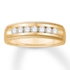 Thumbnail Image 1 of Previously Owned Men's Diamond Wedding Band 1/2 ct tw Round-cut 10K Yellow Gold