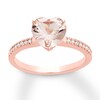 Thumbnail Image 1 of Previously Owned Morganite Engagement Ring 1/8 ct tw Round-cut Diamonds 14K Rose Gold