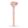 Thumbnail Image 3 of Previously Owned Morganite Engagement Ring 1/8 ct tw Round-cut Diamonds 14K Rose Gold