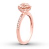 Thumbnail Image 4 of Previously Owned Morganite Engagement Ring 1/8 ct tw Round-cut Diamonds 14K Rose Gold