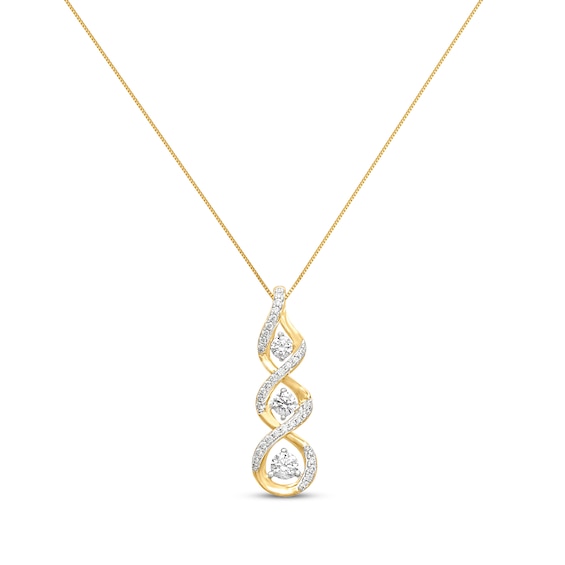 Previously Owned Diamond Necklace 5/8 ct tw Round-cut 10K Yellow Gold