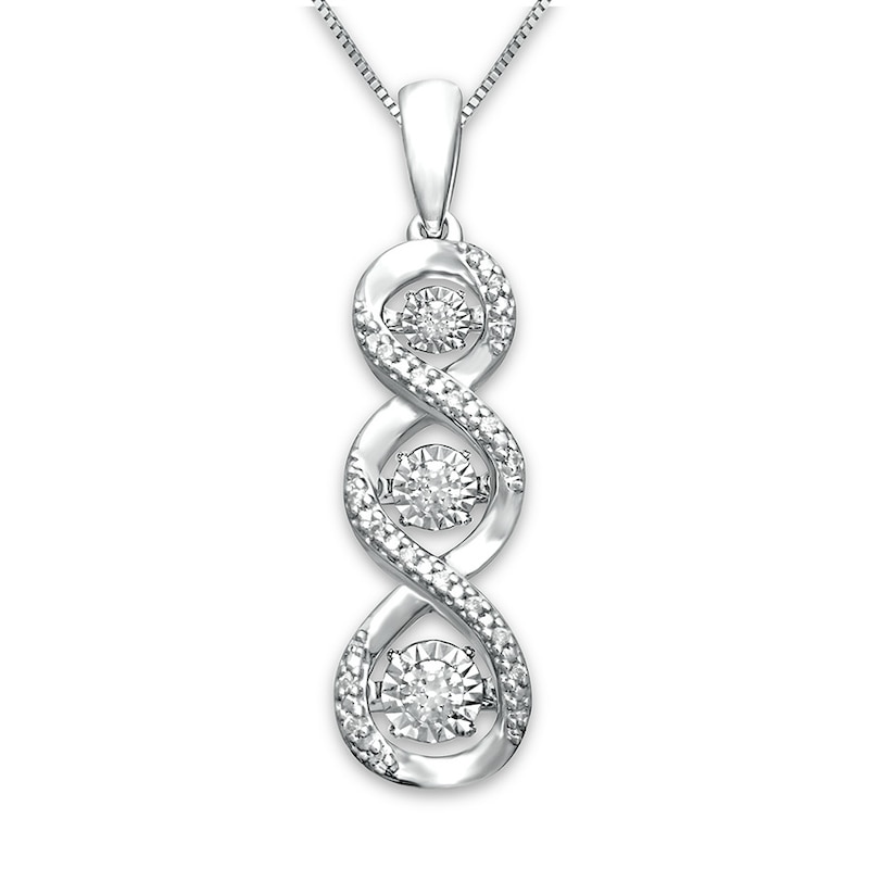 Main Image 1 of Previously Owned Unstoppable Love Necklace 1/15 ct tw Round Sterling Silver