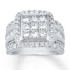 Thumbnail Image 0 of Previously Owned Diamond Engagement Ring 3 ct tw Princess & Round-cut 10K White Gold