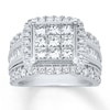 Thumbnail Image 1 of Previously Owned Diamond Engagement Ring 3 ct tw Princess & Round-cut 10K White Gold