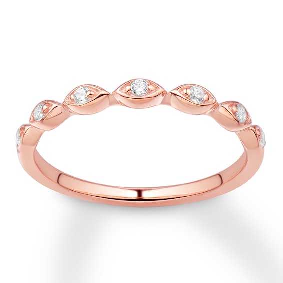 Previously Owned Diamond Wedding Band 1/10 ct tw Round-cut 14K Rose Gold